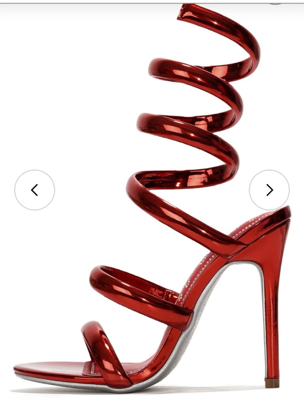 Cape Robbin Red Spiral Wrap Stiletto Sandals - Picture 2 of 2